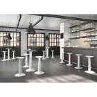 Mesa alta redonda en polietileno con tapa de HPL Made in Italy - Pito viadurini