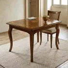 Mesa extensible clásica de 200 cm en madera de Bassano, fabricada en Italia - Ambra viadurini