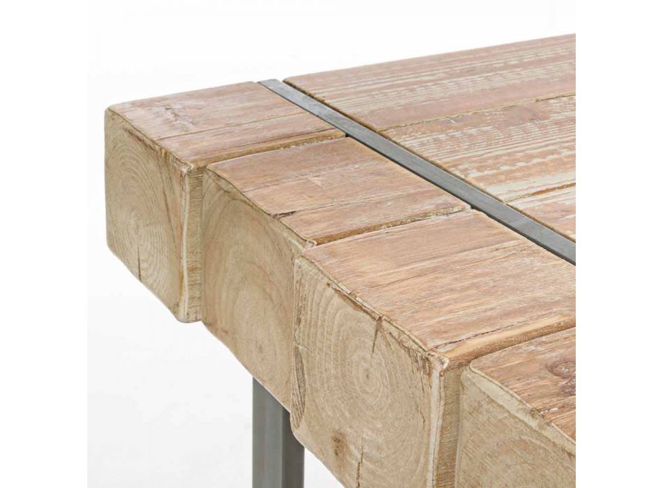 Mesa de madera de abeto de estilo industrial Homemotion - Wallie viadurini