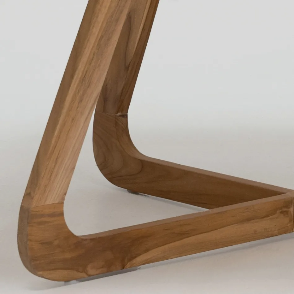 Mesa con tapa Okumè con acabado de Microcemento Made in Italy - Blusa viadurini