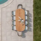 Mesa con tablero de teca cepillada y esquinas redondeadas - Destination viadurini