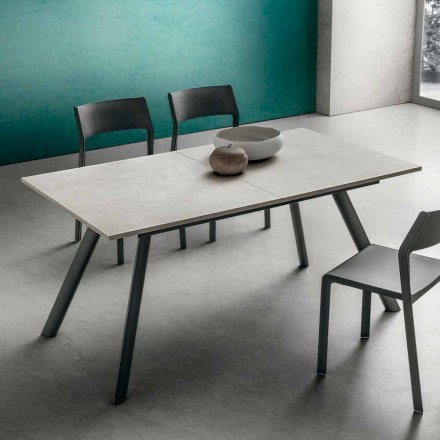 Mesa de cocina extensible hasta 210 cm efecto piedra Made in Italy - Giocondo viadurini