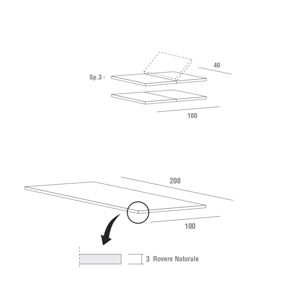 Mesa de cocina extensible hasta 280 cm en madera Made in Italy - Carlino viadurini