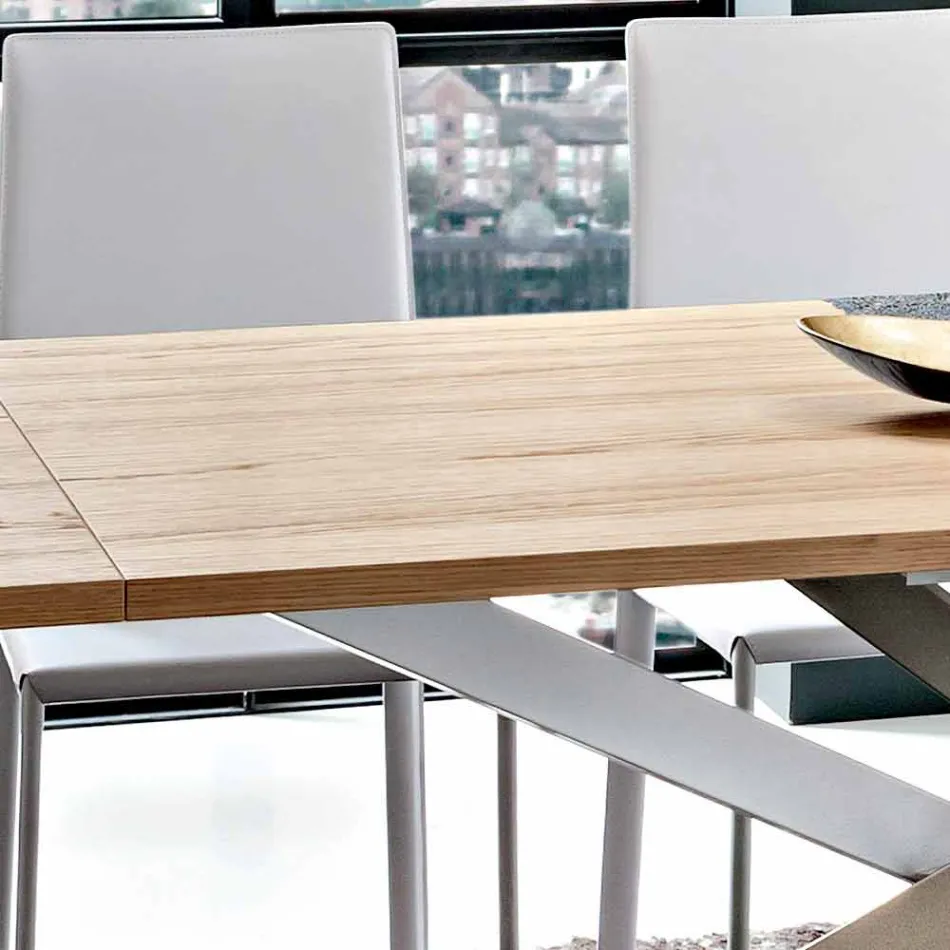 Mesa de cocina extensible hasta 280 cm en madera Made in Italy - Carlino viadurini