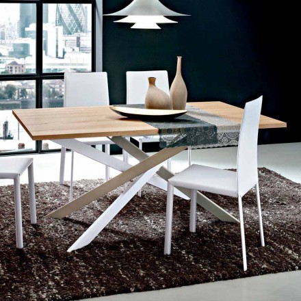 Mesa de cocina extensible hasta 280 cm en madera Made in Italy - Carlino viadurini