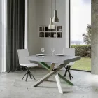 Mesa de cocina extensible hasta 440 cm en madera y hierro Made in Italy - Lennon viadurini