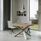 Mesa de cocina extensible hasta 440 cm en madera y hierro Made in Italy - Lennon viadurini