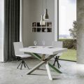 Mesa de cocina extensible hasta 440 cm en madera y hierro Made in Italy - Lennon
