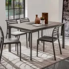 Mesa de cocina con tapa de melamina y base de metal Made in Italy - Spilla viadurini