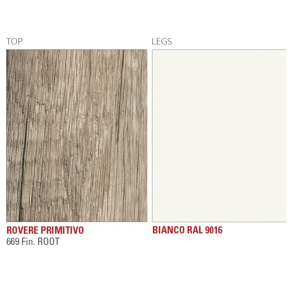 Mesa de cocina en HPL con fina base de metal Made in Italy - Pinocho viadurini