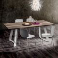 Mesa de cocina Hpl con base de metal precioso Made in Italy - Pinocho
