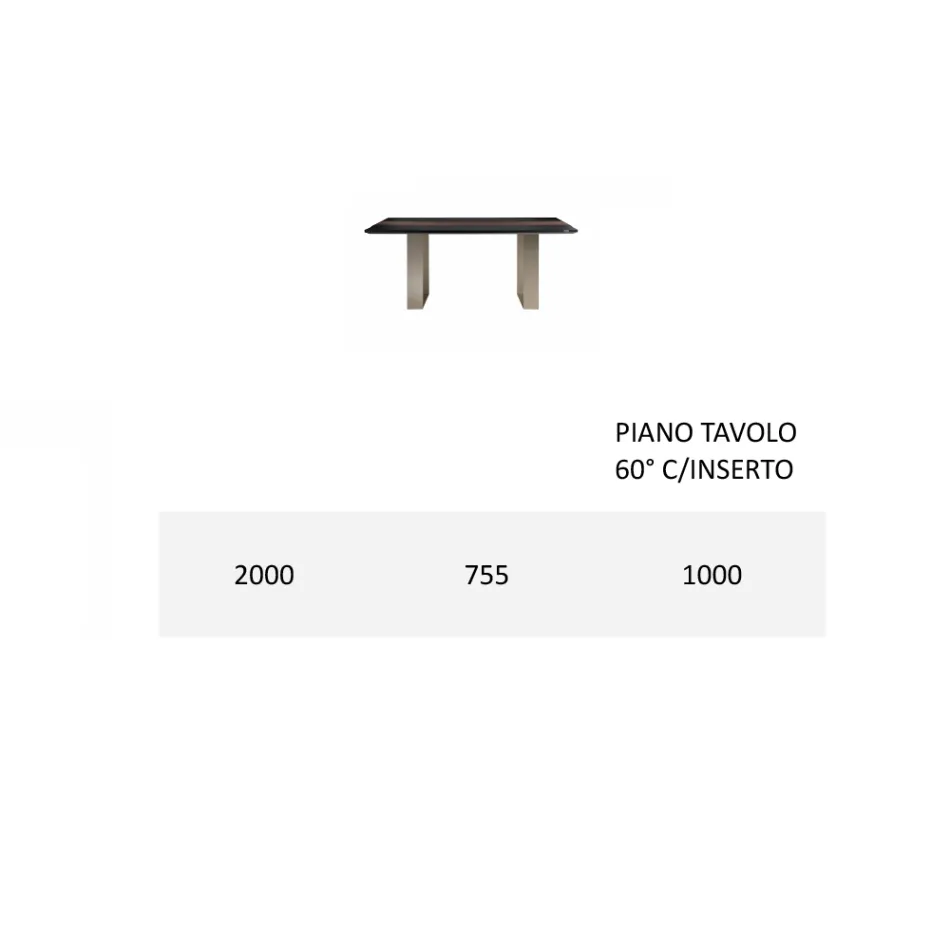 Mesa de cocina de mdf con inserto de madera maciza Made in Italy - Tusco viadurini