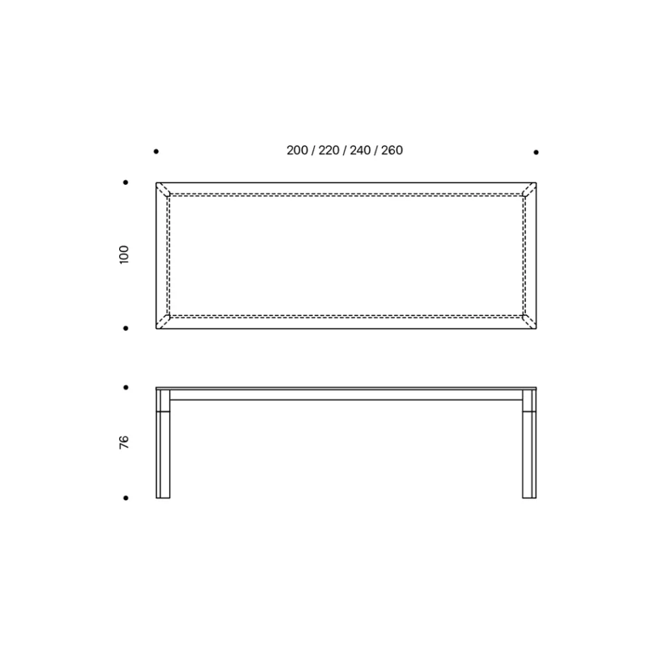 Mesa de cocina de vidrio extraclaro con patas de madera Made in Italy - Super viadurini
