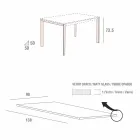 Mesa de cocina en vidrio mate con estructura de metal Made in Italy - Broche viadurini