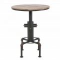 Mesa de bar redonda de estilo industrial en diseño de hierro y madera - Niv