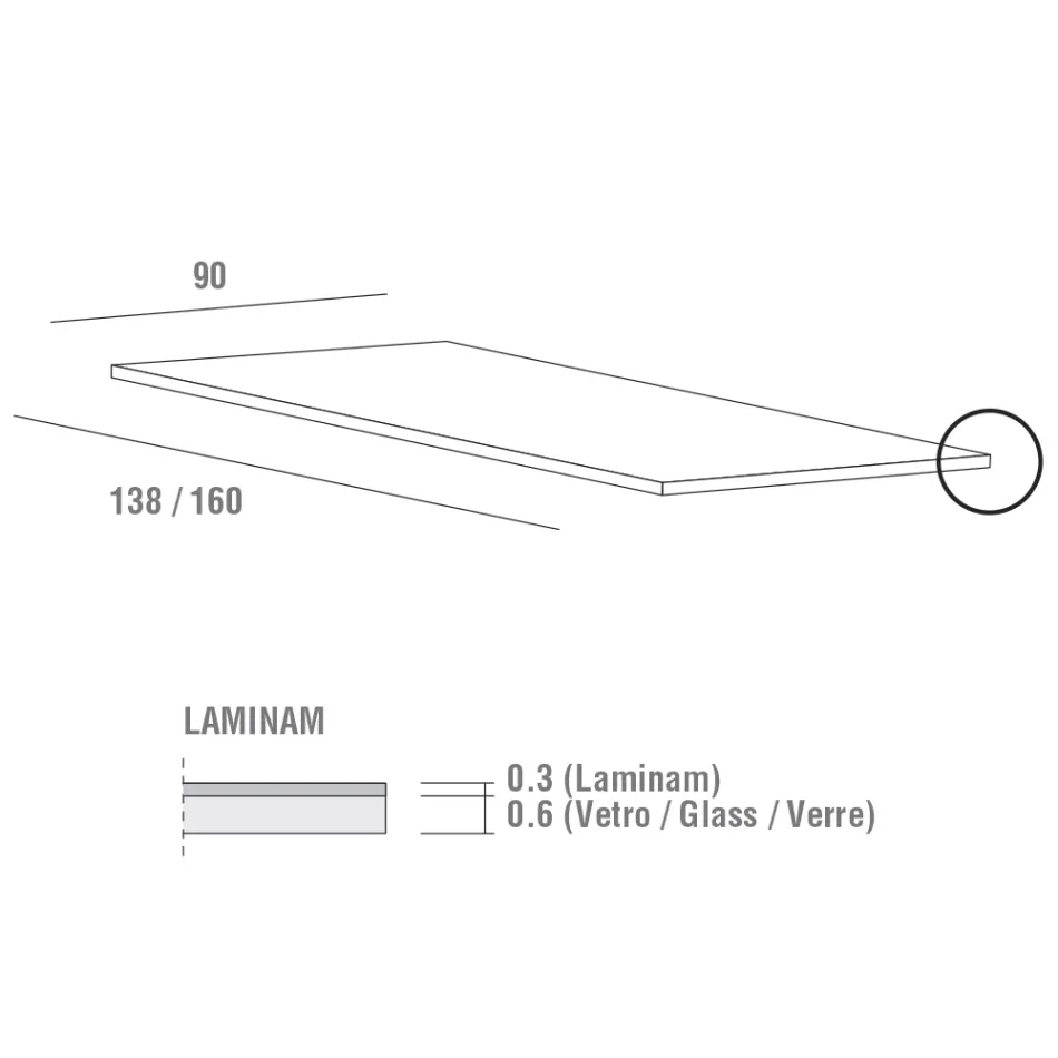 Mesa de cocina extensible de cerámica laminada fina Made in Italy - Efisto viadurini