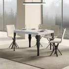 Mesa de cocina extensible en madera antracita y hierro Made in Italy - Sassone viadurini