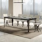 Mesa de cocina extensible en madera antracita y hierro Made in Italy - Sassone viadurini