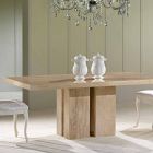 Mesa de cocina de diseño en mármol Daino Made in Italy - Zarino viadurini