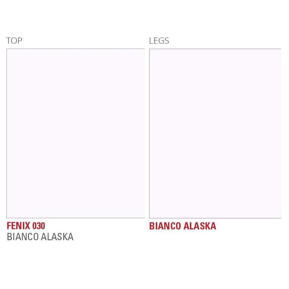 Mesa de cocina en Fenix y metal blanco de calidad Made in Italy - Carlino viadurini