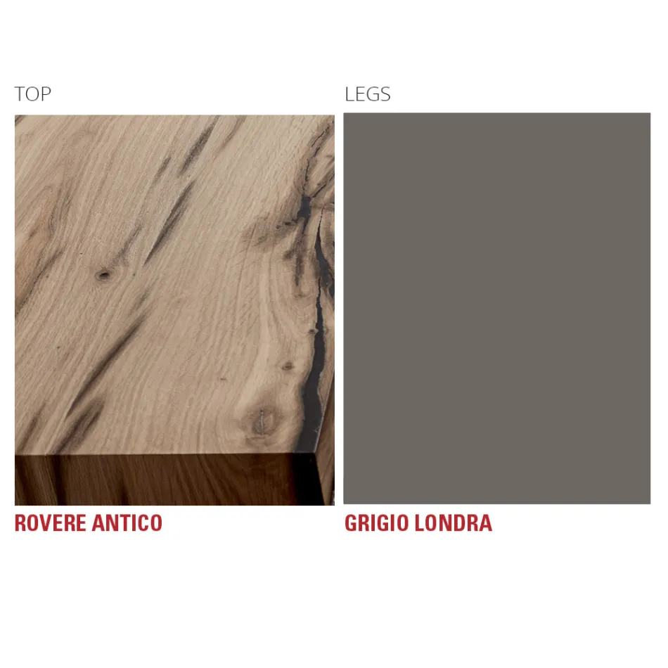 Mesa de cocina en madera y metal Made in Italy, alta calidad - Dotto viadurini