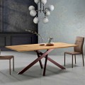Mesa de comedor de madera maciza de diseño hecha en Italia, Dionigi