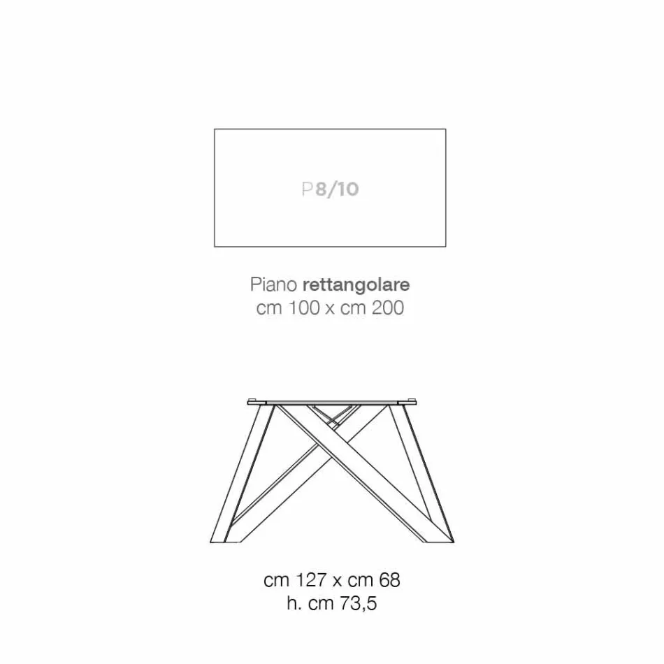 Mesa de cocina en MDF y metal fabricada en Italia, Wilmer. viadurini