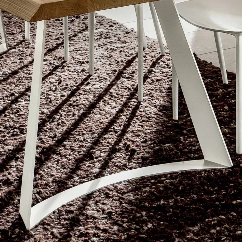 Mesa de cocina de madera descortezada de alta calidad Made in Italy - Pinocho viadurini