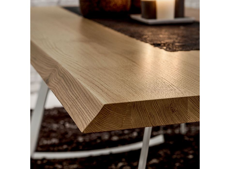 Mesa de cocina en madera descortezada de alta calidad Made in Italy - Pinocho viadurini