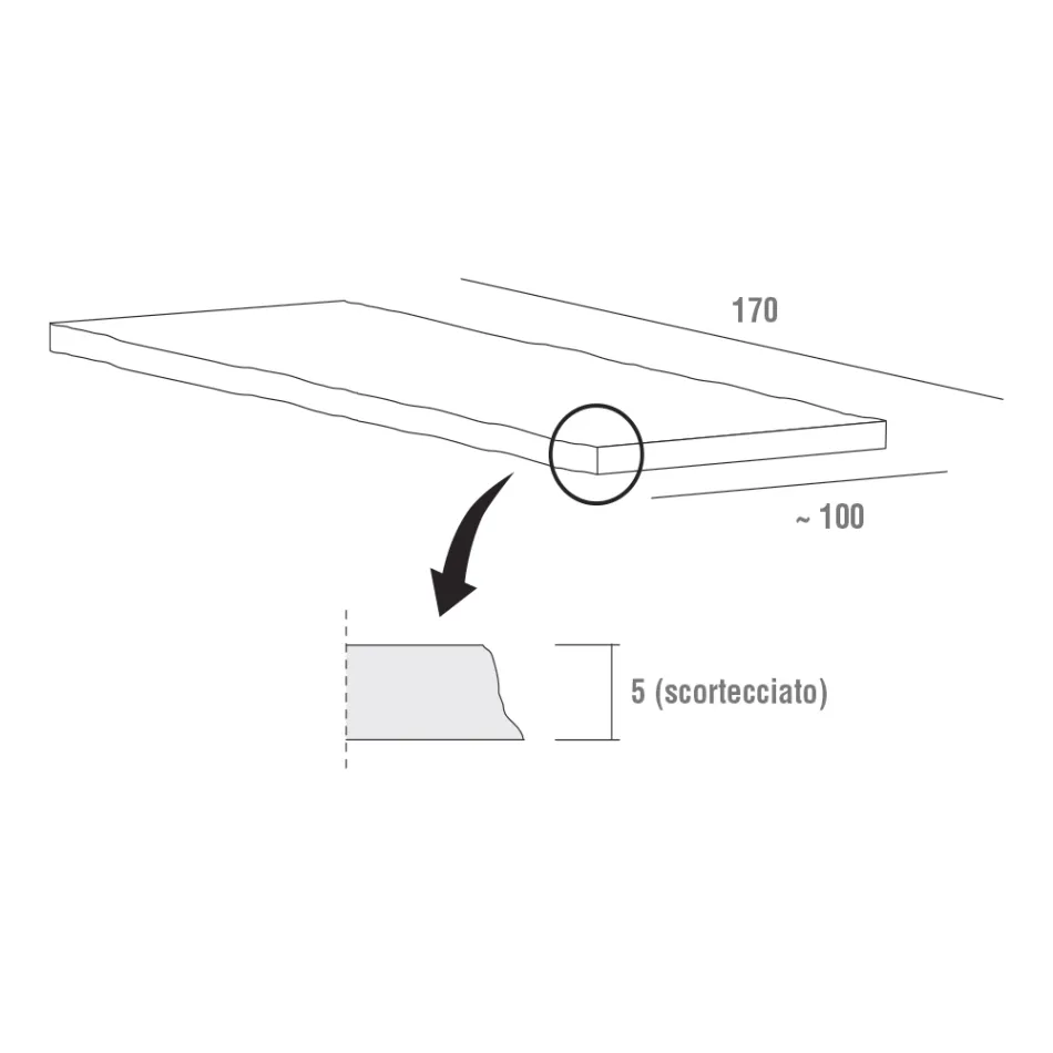 Mesa de cocina en madera descortezada de alta calidad Made in Italy - Pinocho viadurini