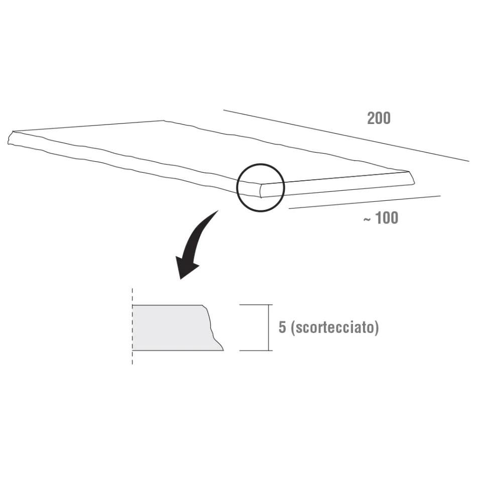 Mesa de cocina en madera descortezada de alta calidad Made in Italy - Pinocho viadurini