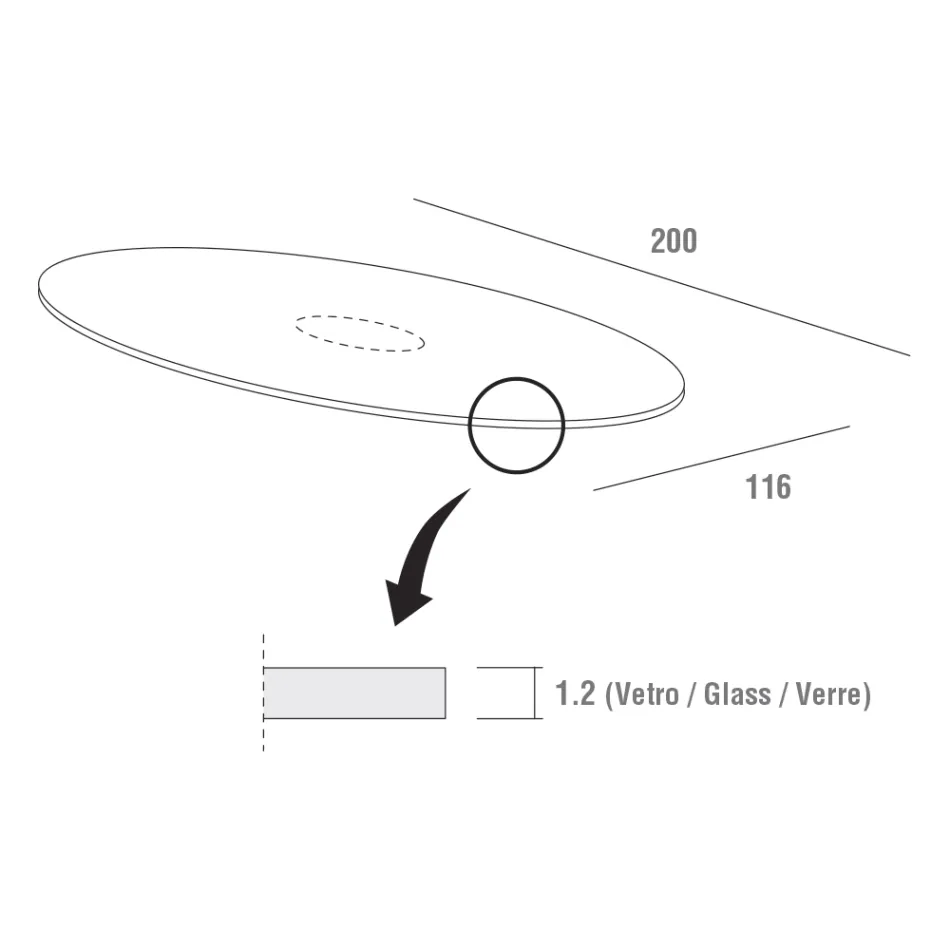 Mesa de cocina de lujo en vidrio templado y mármol Made in Italy - Brontolo viadurini