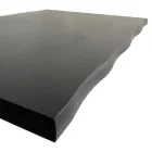 Mesa de cocina moderna en madera chapada y acero Made in Italy - Grotta viadurini