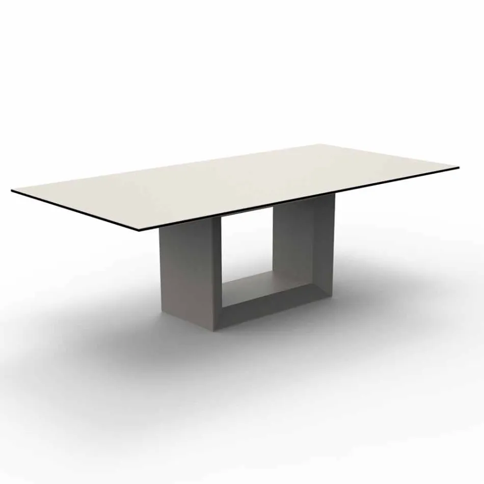 Mesa para exteriores 200x100 cm Vela by Vondom, en resina de polietileno viadurini