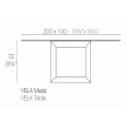 Mesa para exteriores 200x100 cm Vela by Vondom, en resina de polietileno viadurini