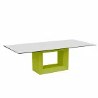 Mesa para exteriores 200x100 cm Vela by Vondom, en resina de polietileno viadurini