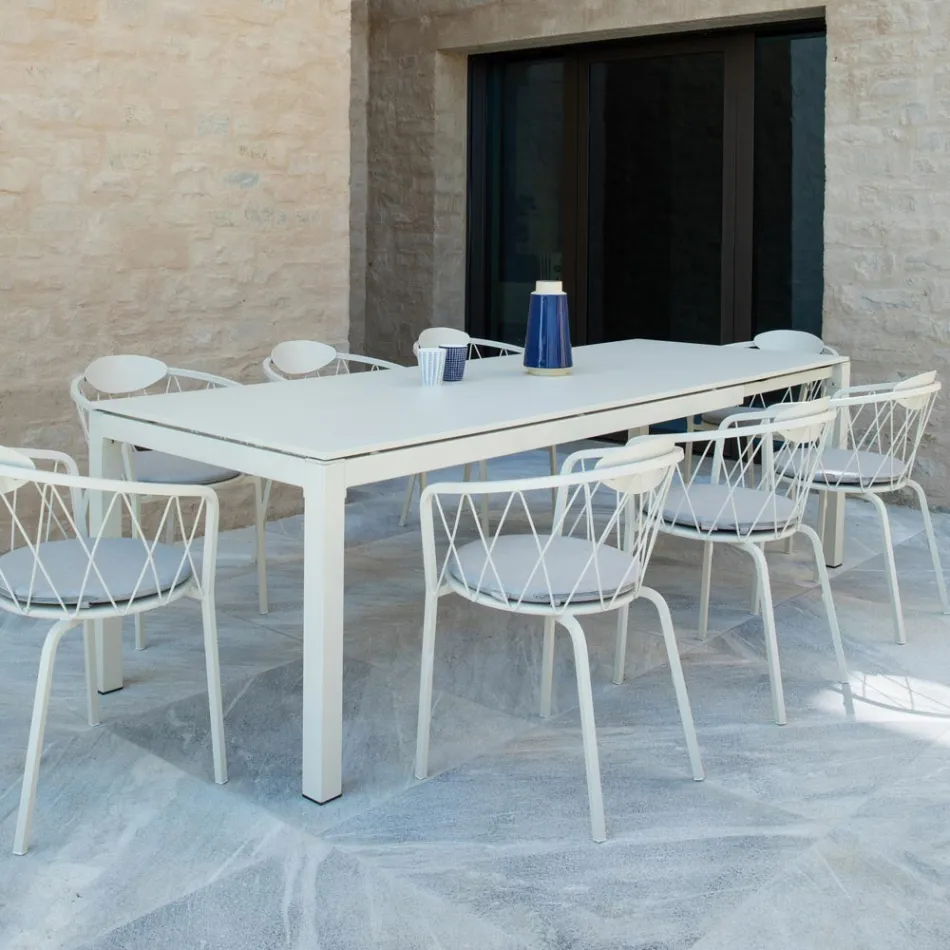 Mesa Exterior Extensible a 250 cm en Metal Made in Italy - Beverly viadurini