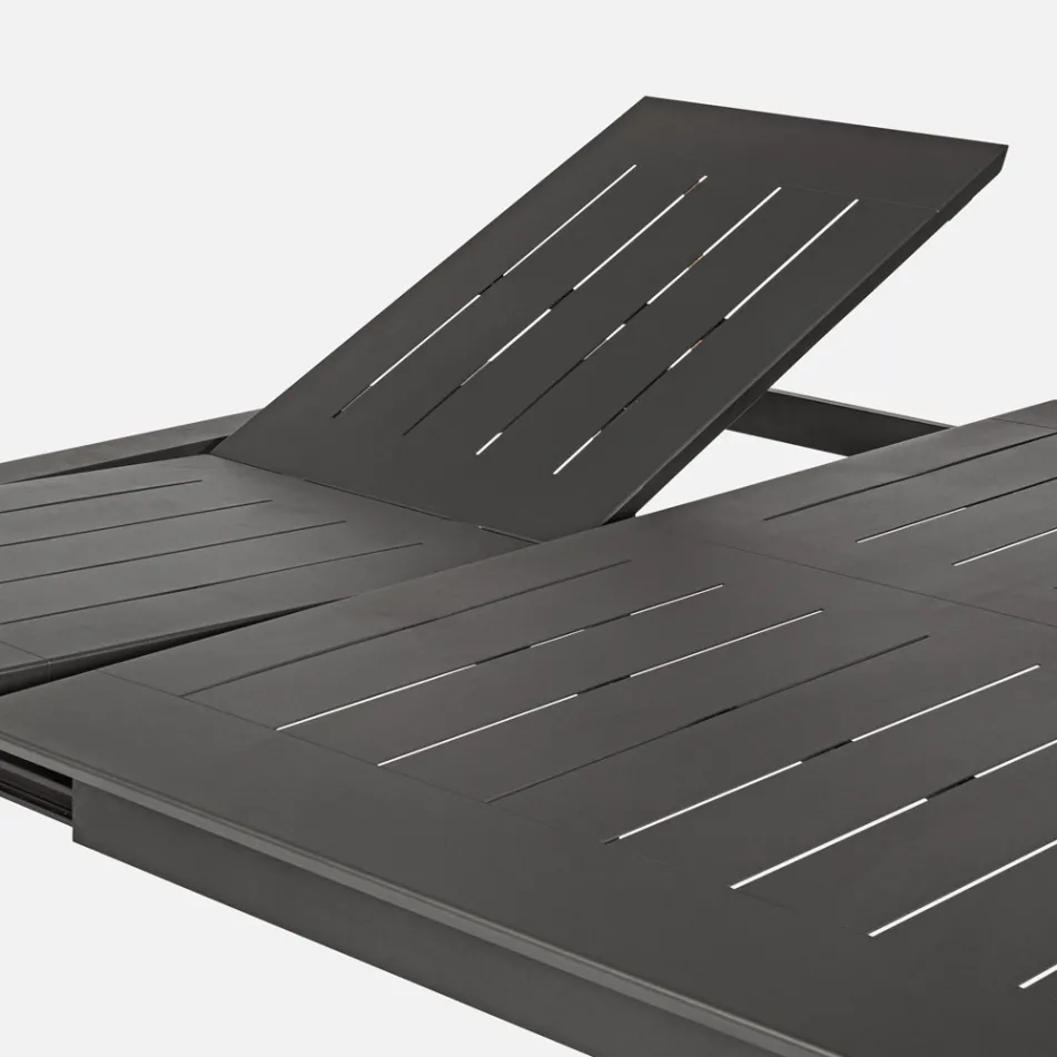 Mesa de exterior extensible hasta 160 cm en aluminio, Homemotion - Andries viadurini