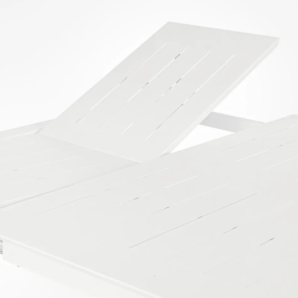 Mesa de exterior extensible hasta 160 cm en aluminio, Homemotion - Andries viadurini