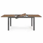 Mesa de exterior extensible hasta 200 cm con tablero en teca - Acabado Bobel viadurini