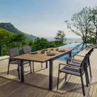 Mesa de exterior extensible hasta 200 cm con tablero en teca - Acabado Bobel viadurini