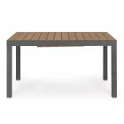Mesa de exterior extensible hasta 200 cm con tablero en teca - Acabado Bobel viadurini