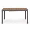 Mesa de exterior extensible hasta 200 cm con tablero en teca - Acabado Bobel
