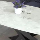 Mesa de exterior con base de aluminio y tablero laminado HPL de 12 mm - Zefiro viadurini