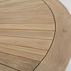 Mesa de exterior de teca con tapa central giratoria, Homemotion - Dimitris viadurini