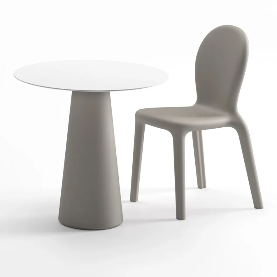 Mesa de exterior moderna en Hpl y polietileno mate Made in Italy - Forlina viadurini