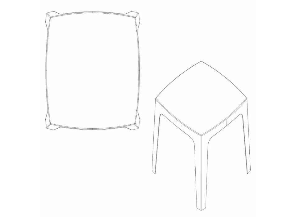 Mesa para exteriores maciza cuadrada de Vondom en polipropileno, diseño viadurini