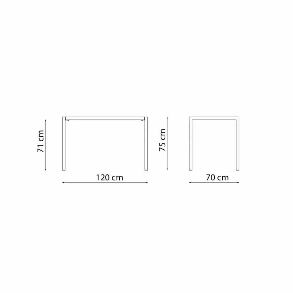 Mesa de exterior rectangular de metal autonivelante hecha en Italia - Binda viadurini