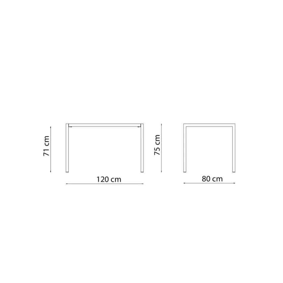 Mesa de exterior rectangular de metal autonivelante hecha en Italia - Binda viadurini