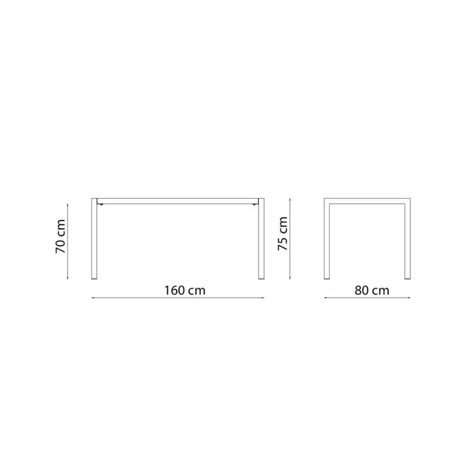 Mesa de exterior rectangular de metal autonivelante hecha en Italia - Binda viadurini